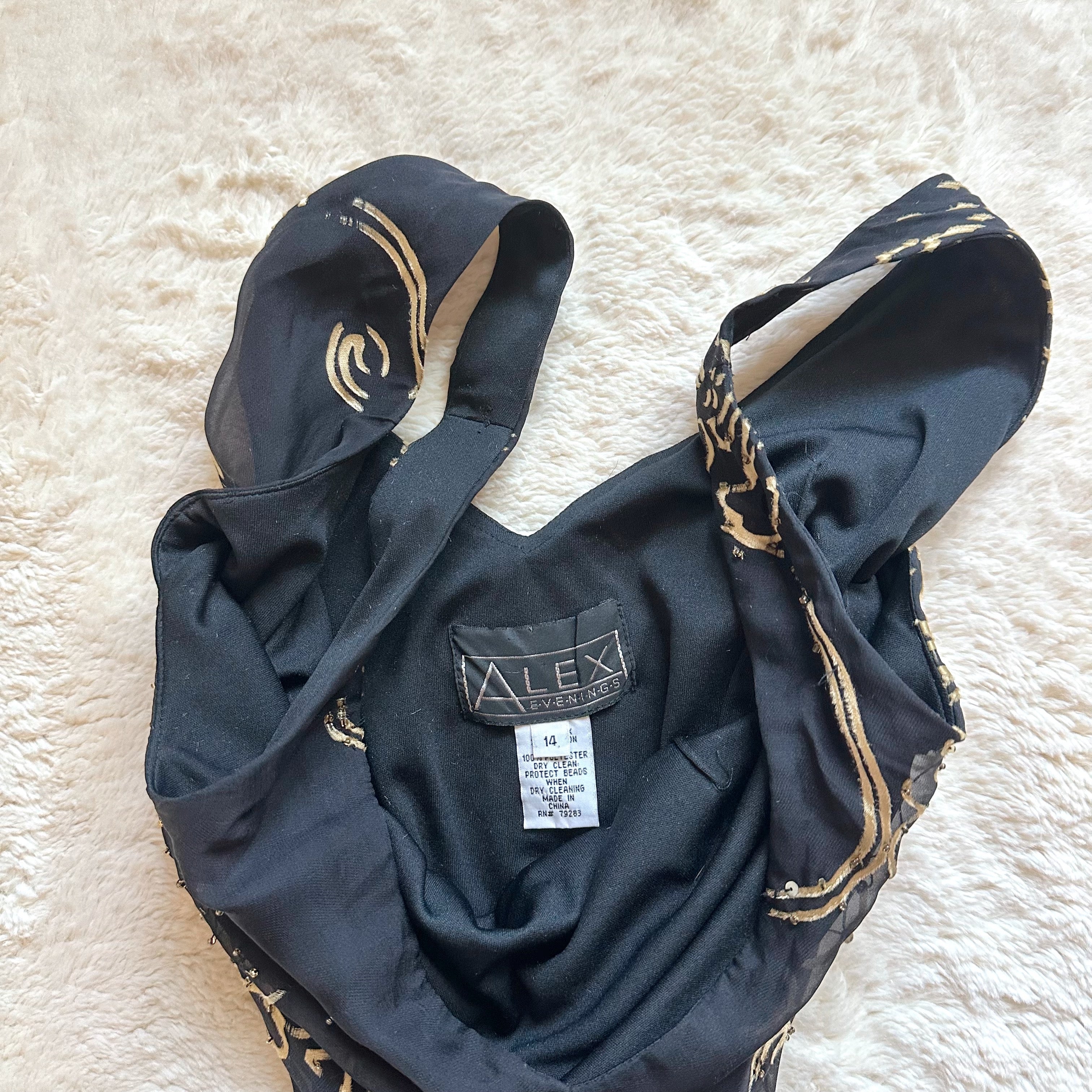1990's midnight baroque gown