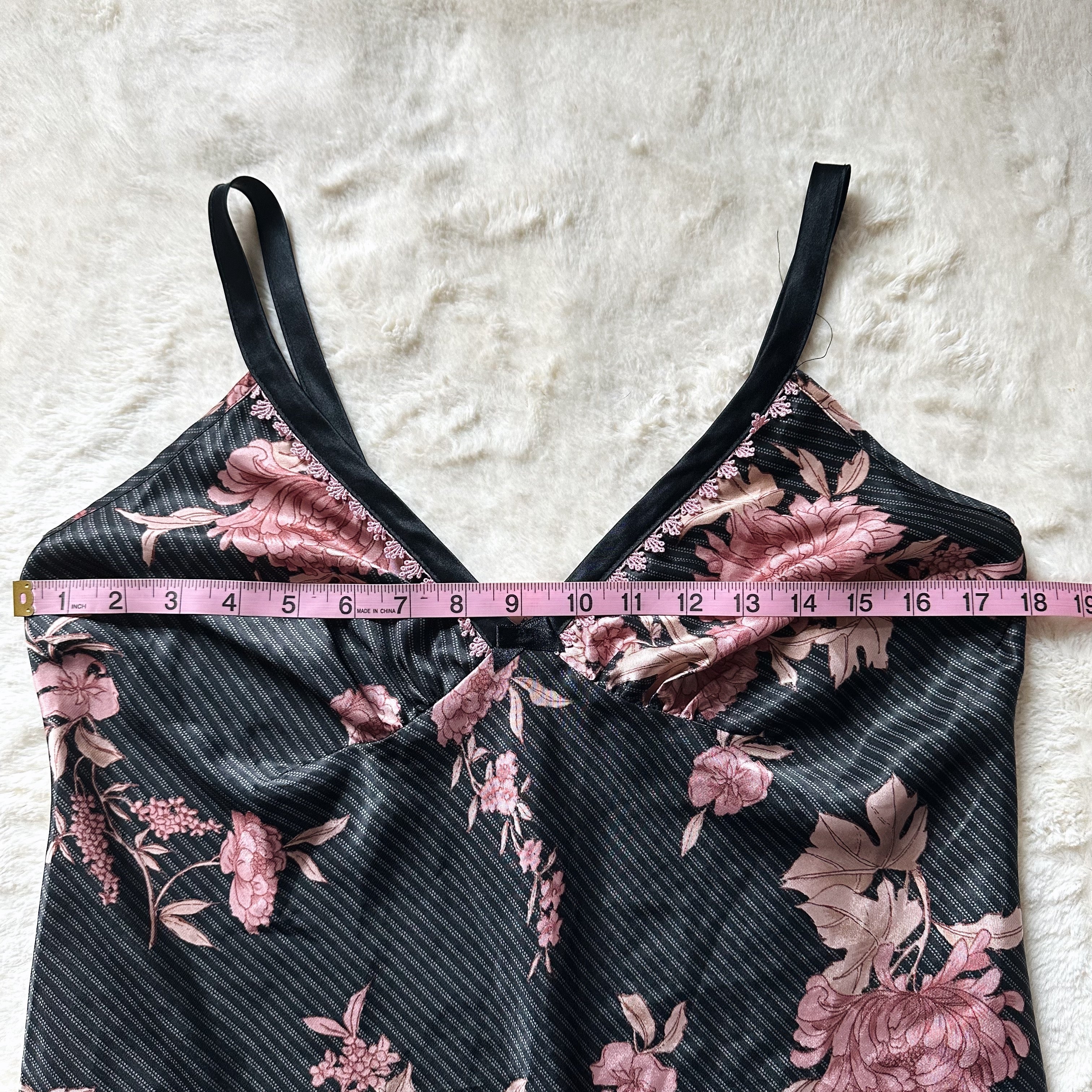 2000's rose noir slip dress