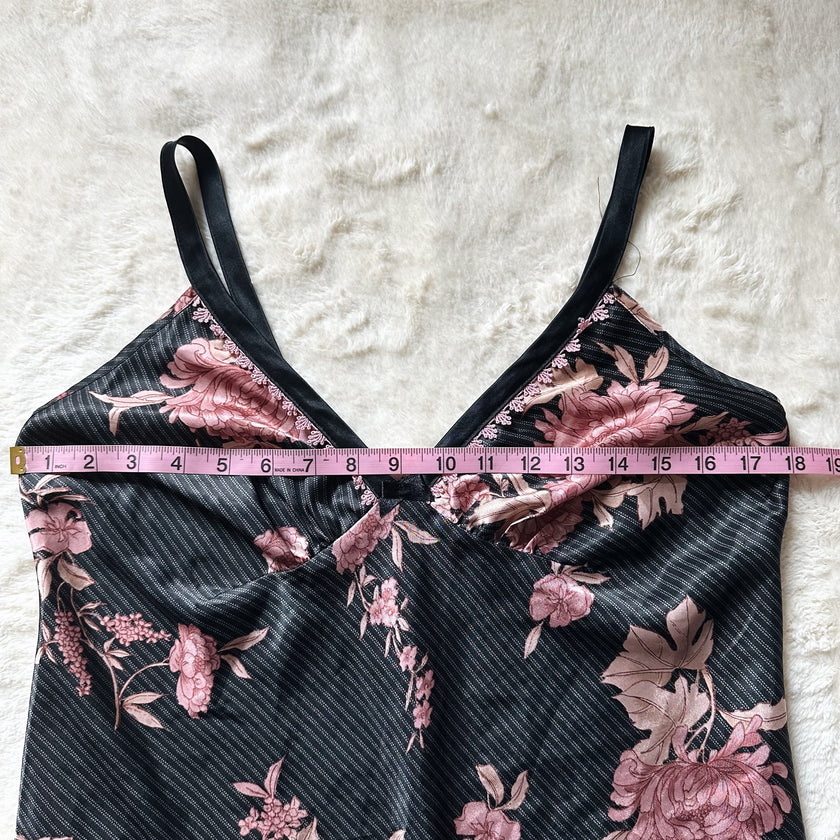 2000's rose noir slip dress