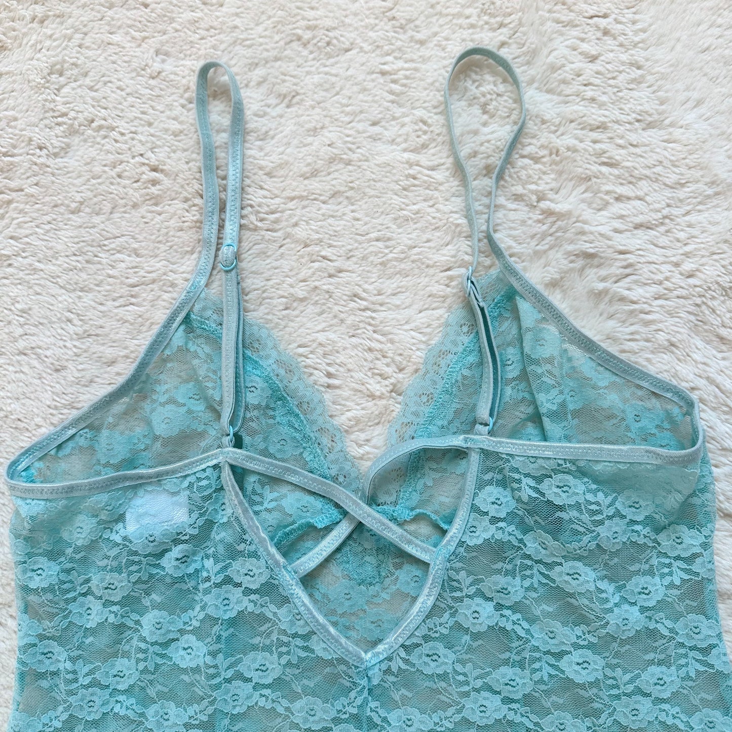 2000's aquamarine slip dress