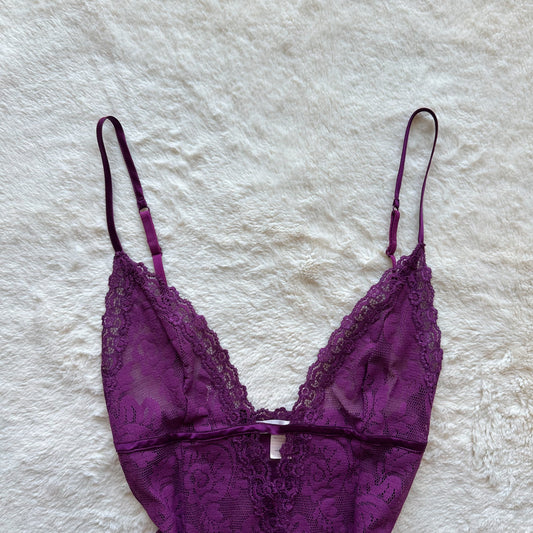 2004 plum lace mini slip dress