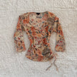 2000's autumn garden wrap top