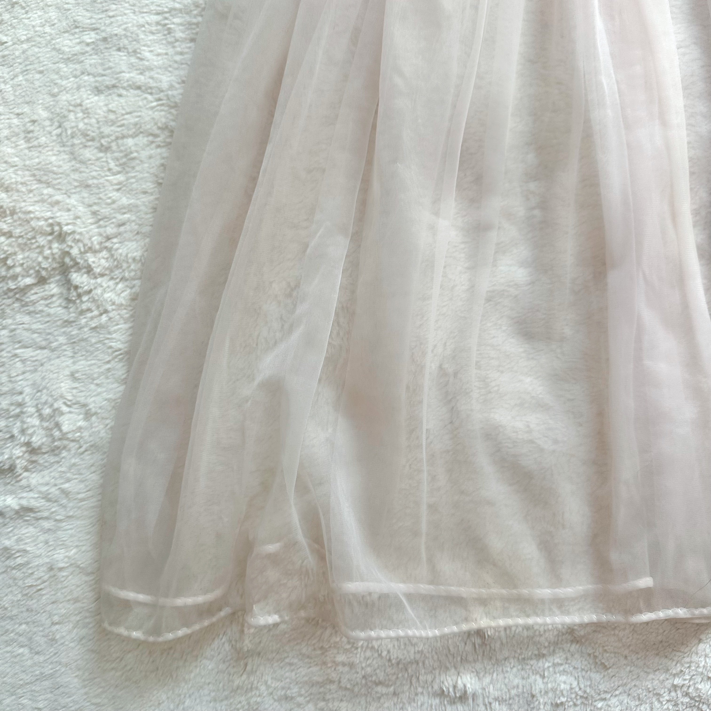 1980's ivory ribbon gown