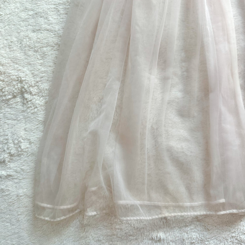1980's ivory ribbon gown