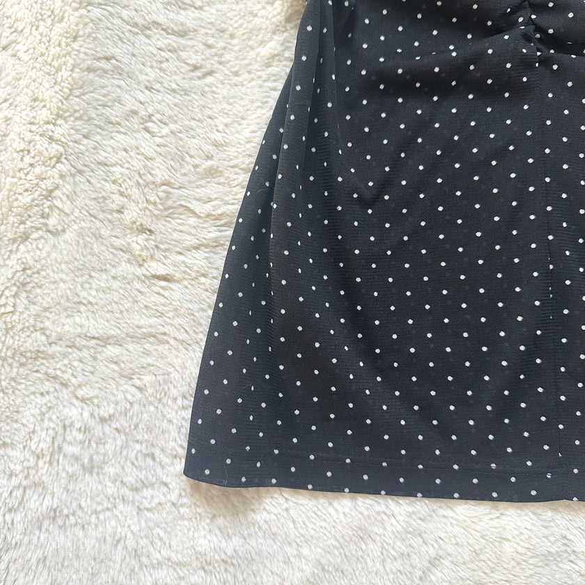 2000's polka dot blouse