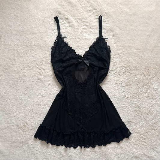 contemporary midnight mocha slip dress