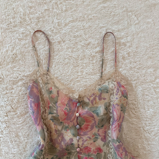 1980's watercolor floral camisole