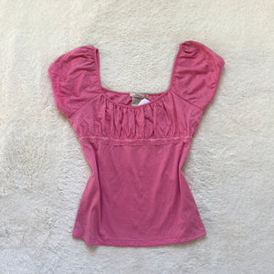 2000's bubblegum milkmaid blouse