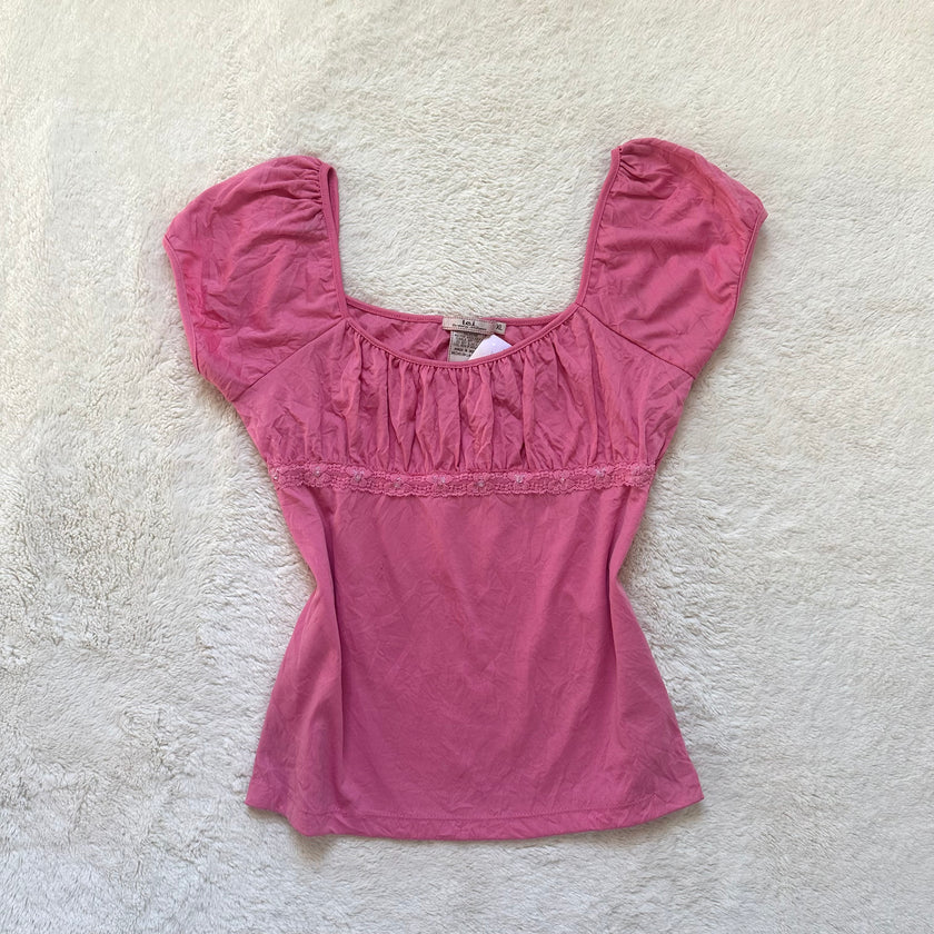 2000's bubblegum milkmaid blouse