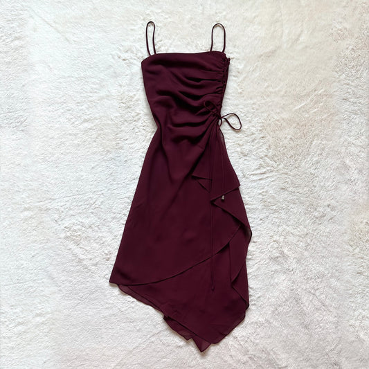 1990's crimson sangria dress