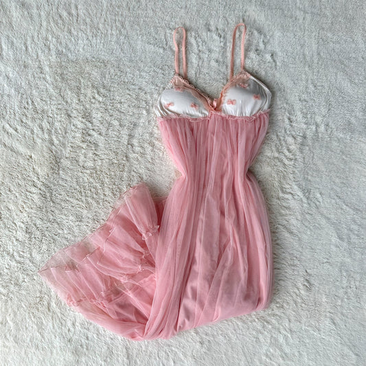 japanese brand coquette bow tulle slip dress
