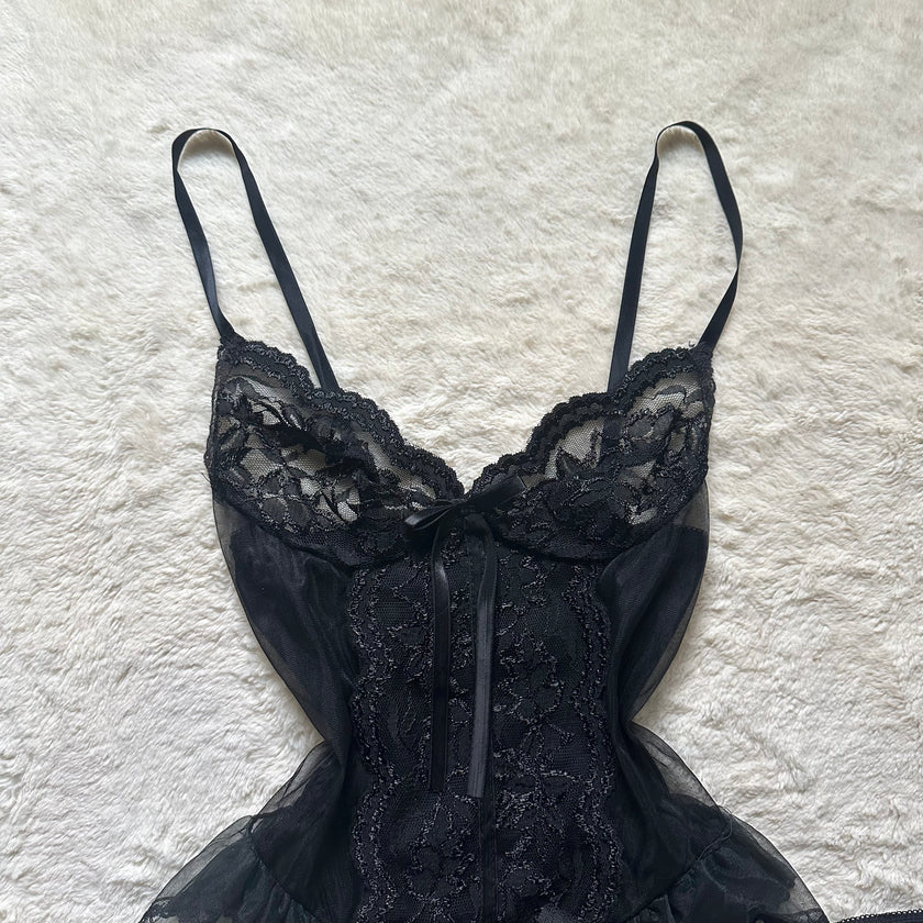 1980's lace noir 3 piece set