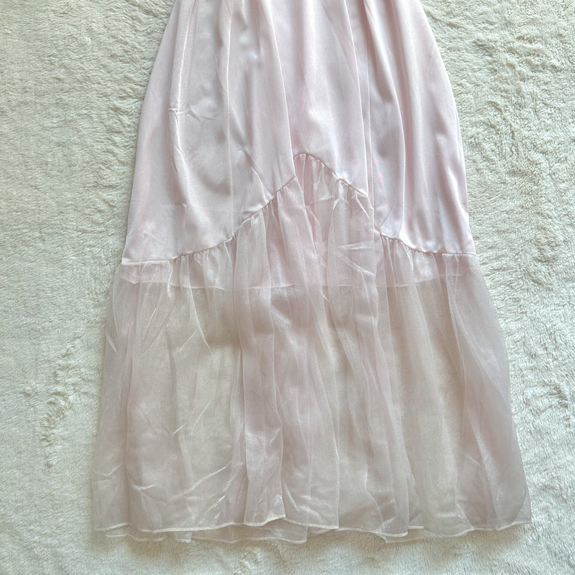 1980's rosewater lace negligee