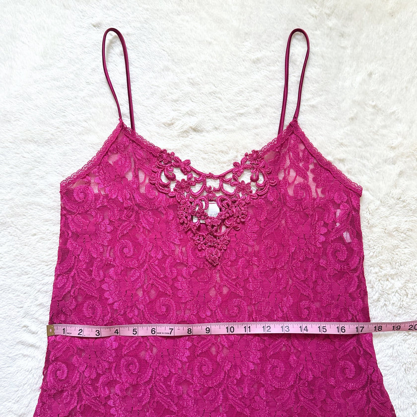1990's fuchsia dream slip dress