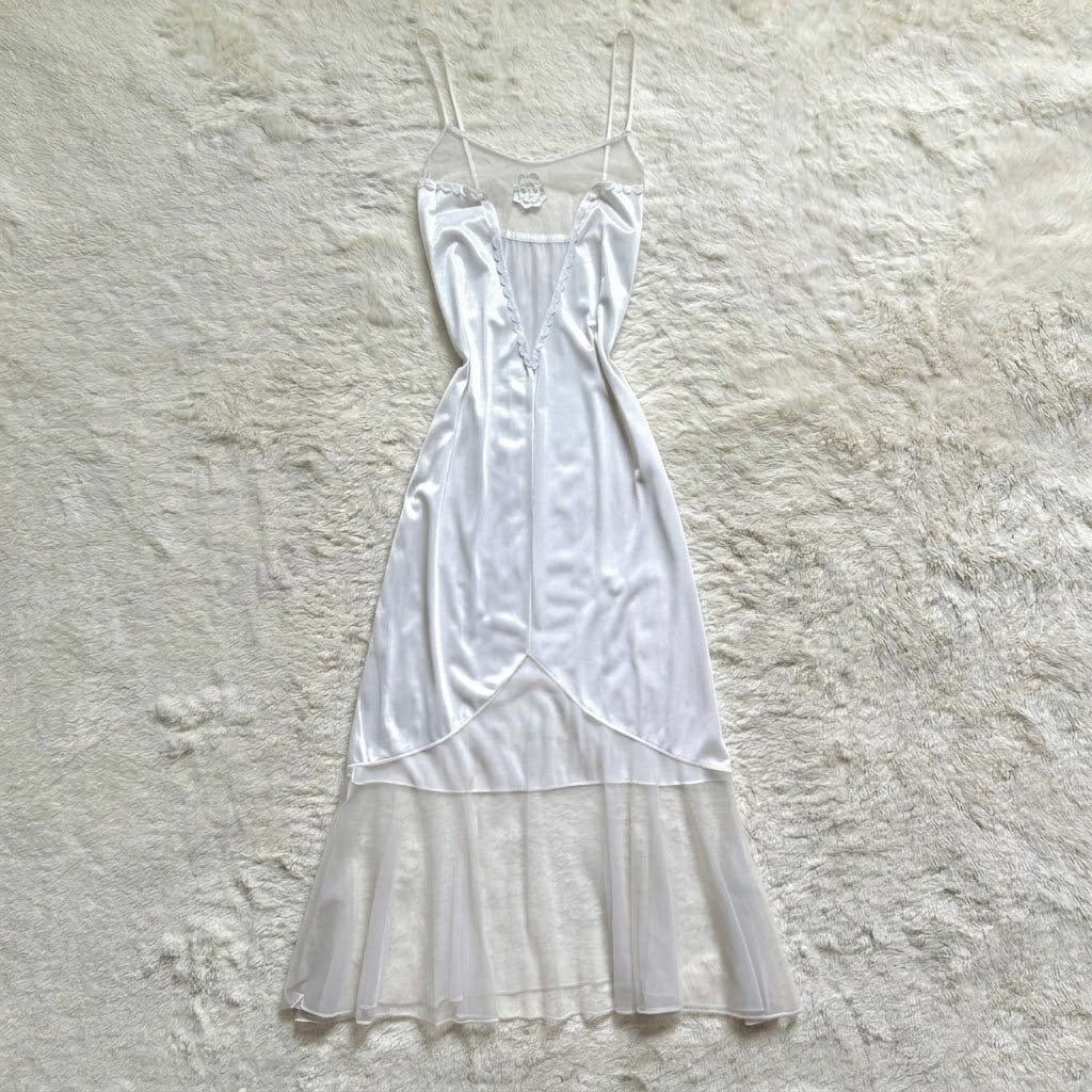 1980's ivory sonata slip dress