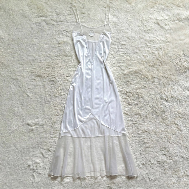 1980's ivory sonata slip dress