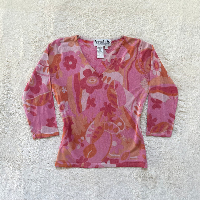 2000's groovy girl mesh top