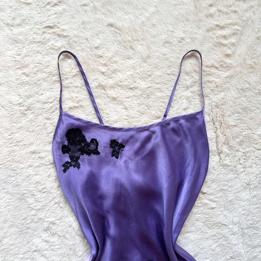 2004 midnight lavender slip dress