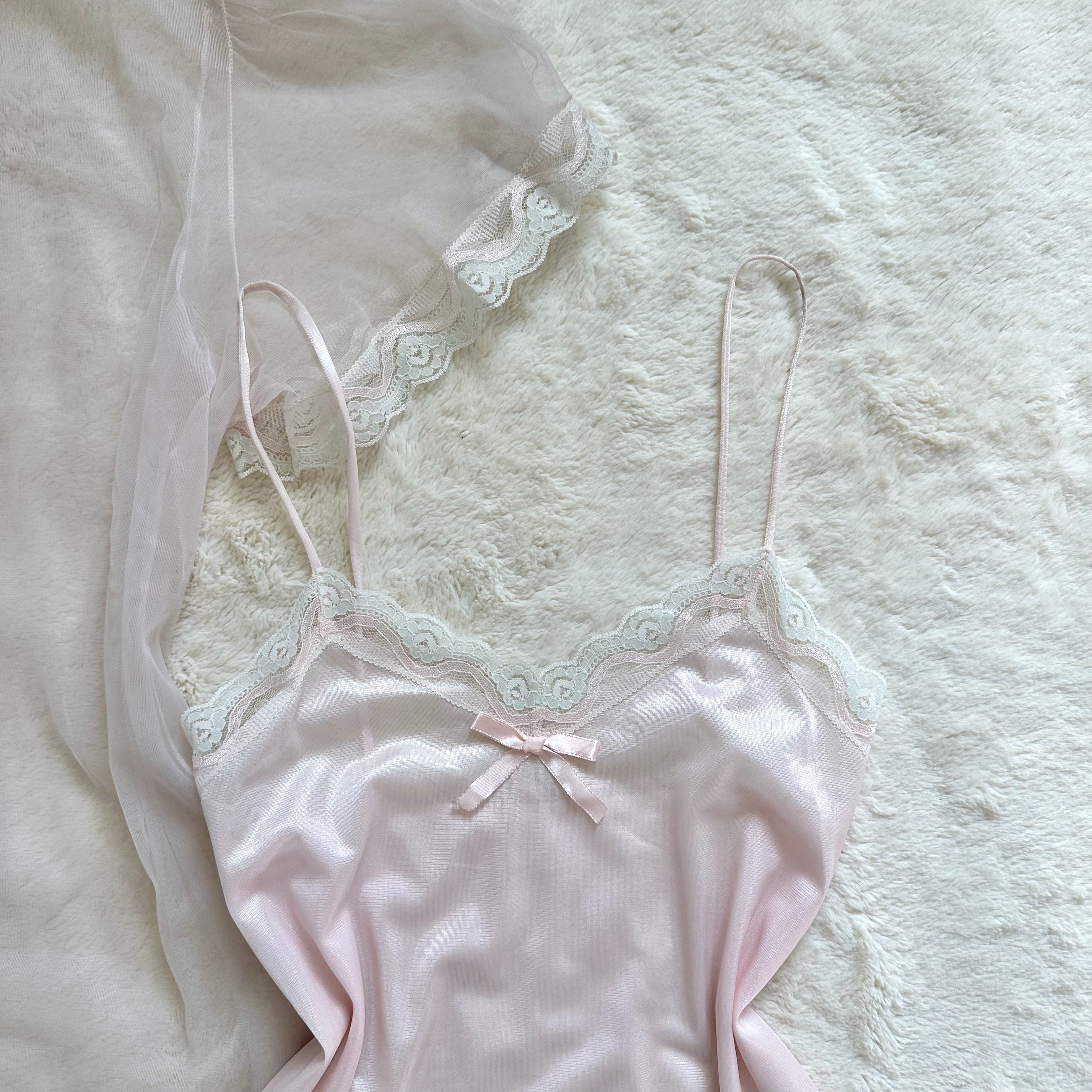 1980's ballet veil peignoir set