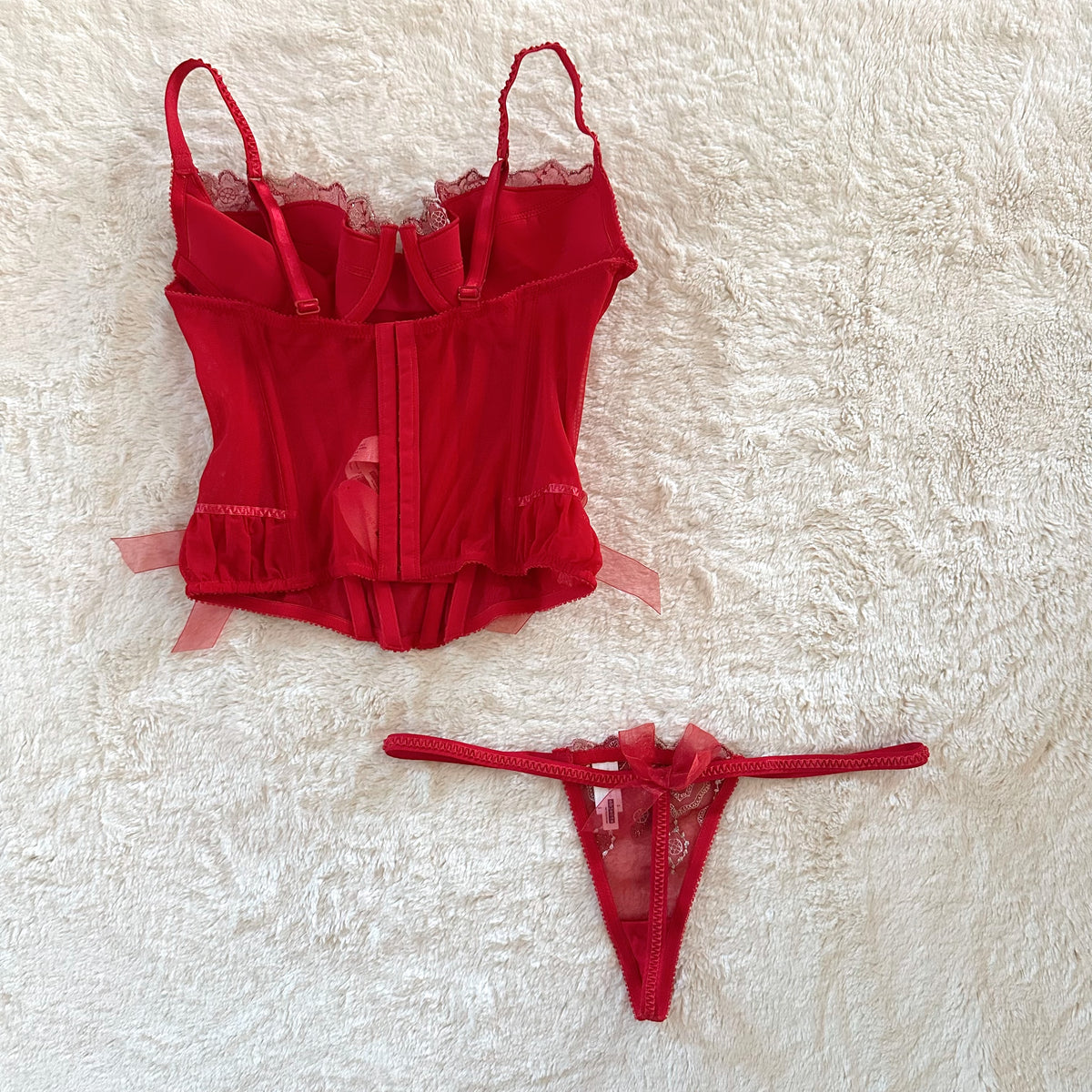 2000's regal ruby bustier set