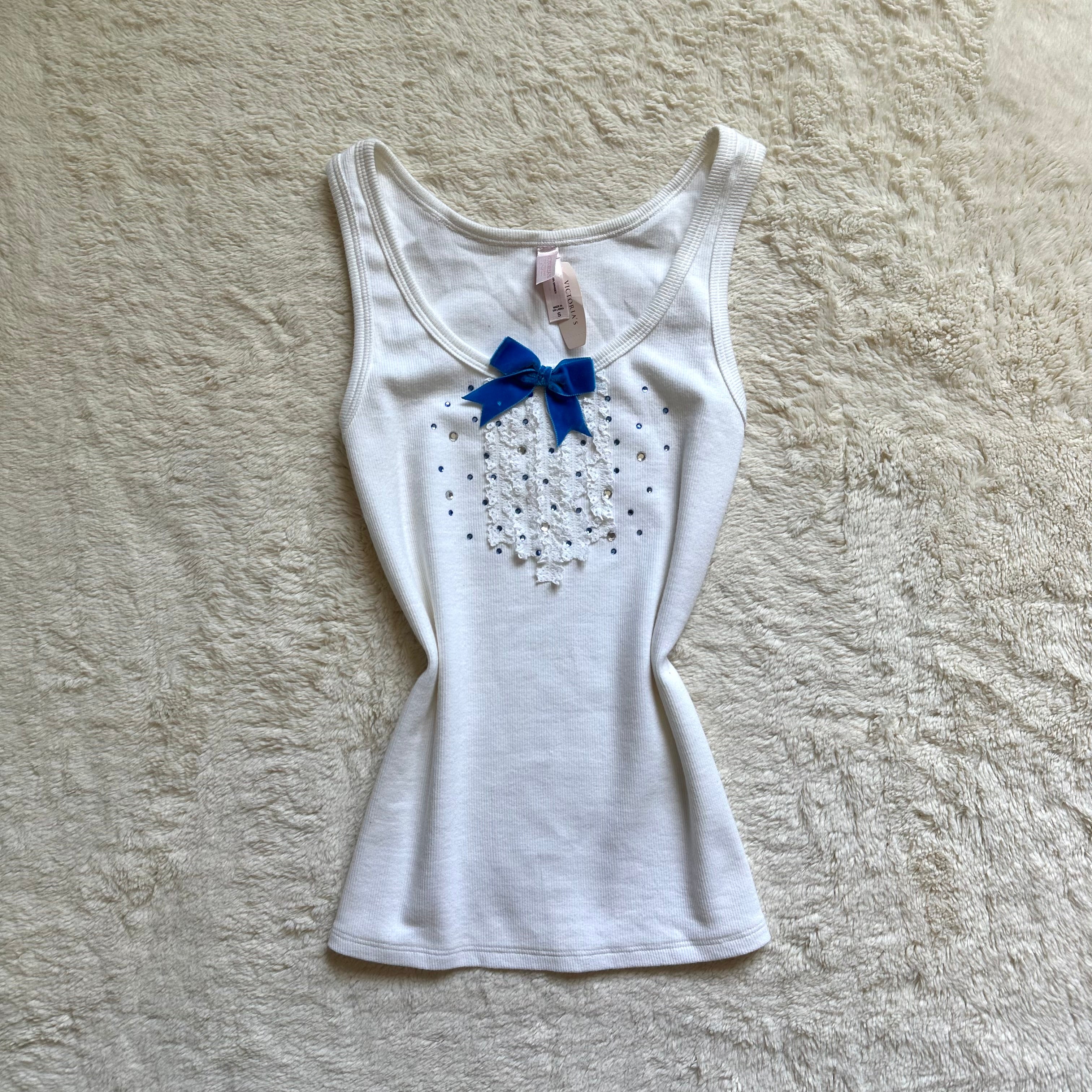 2003 ribbed rhinestone tank top