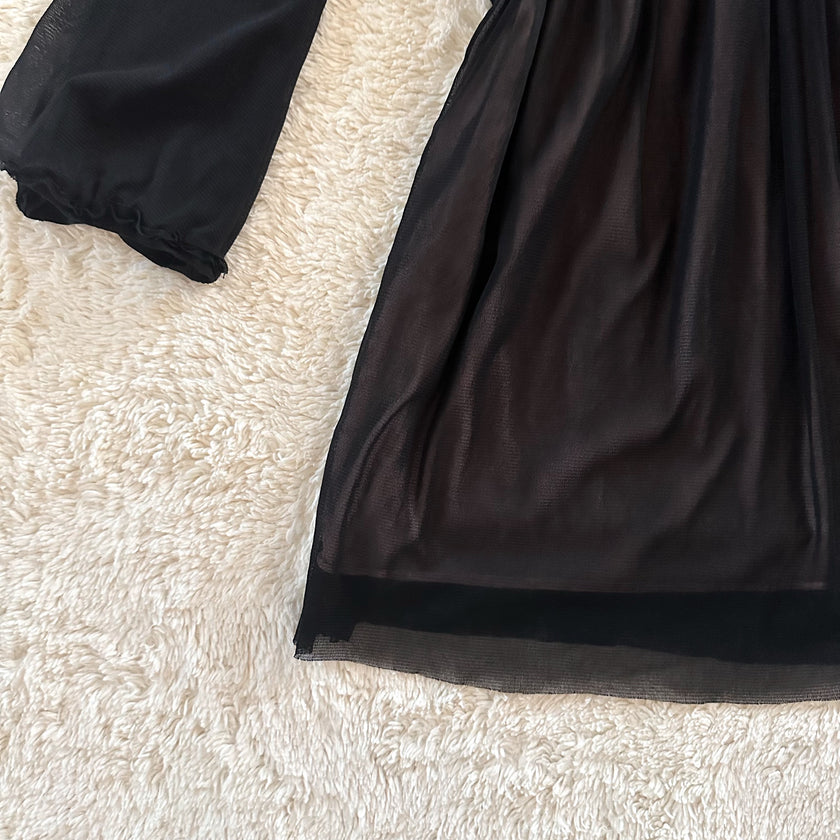 2000's velvet nocturne babydoll top