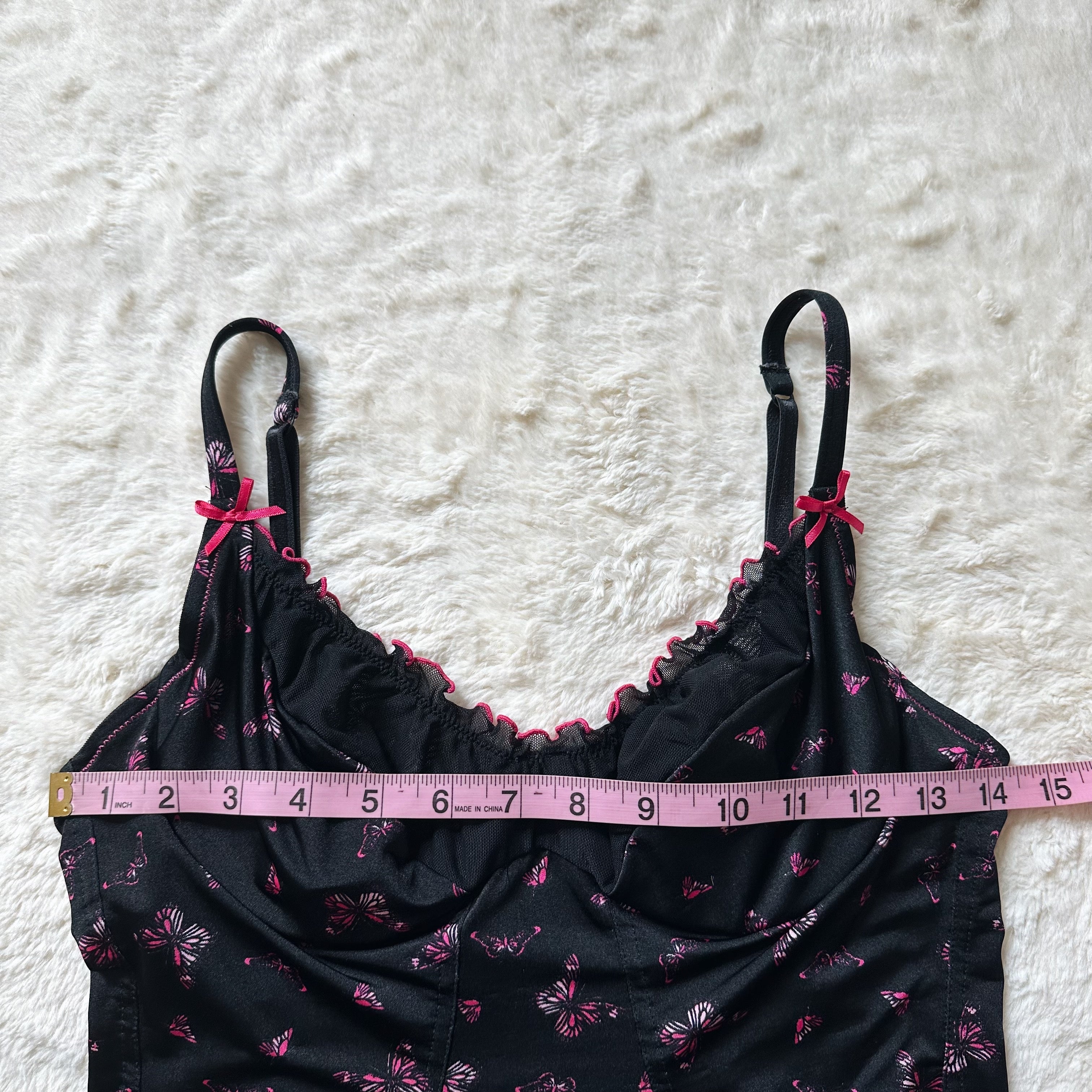 2000's midnight butterfly corset top