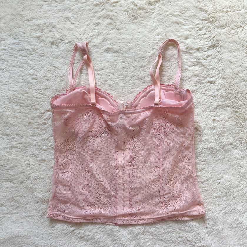 2000's blush seashell corset