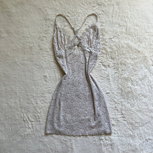 2000's ivory chantilly slip dress