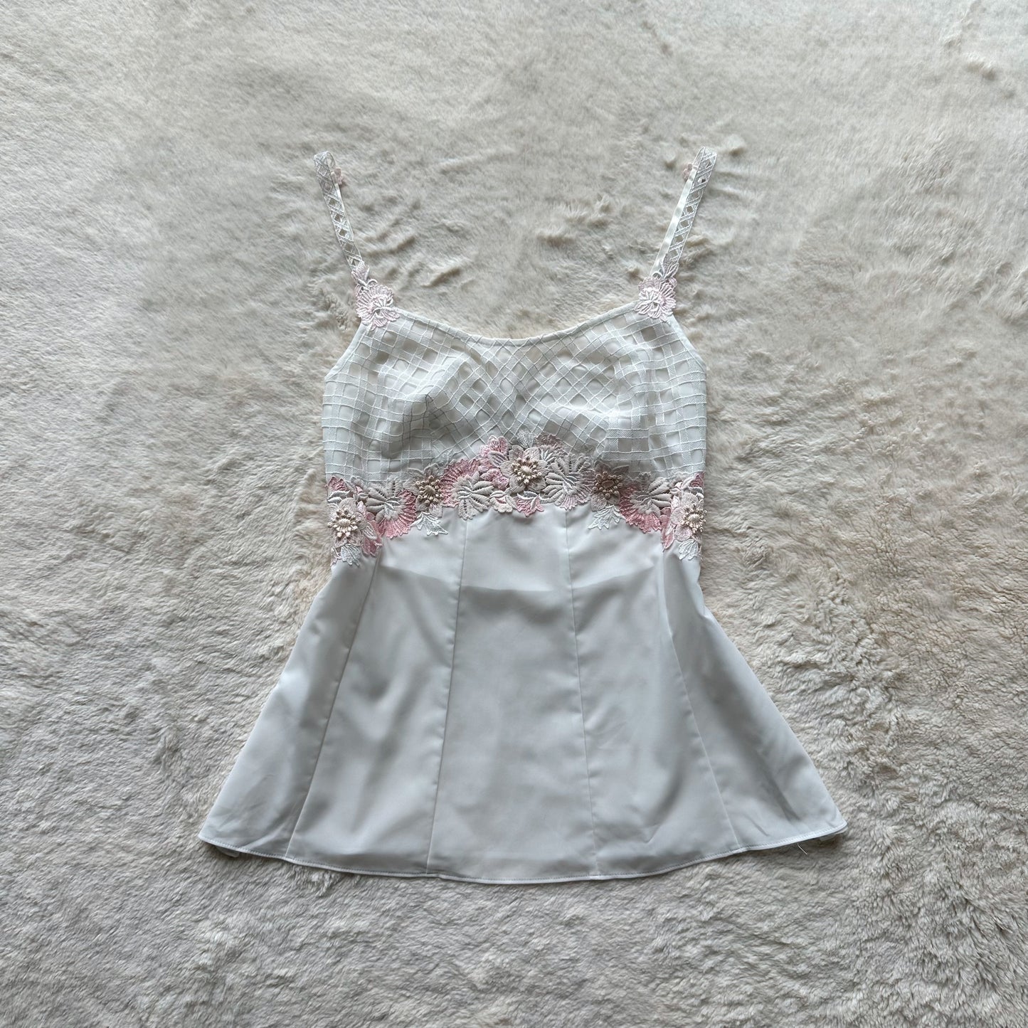 japanese brand netted floral camisole