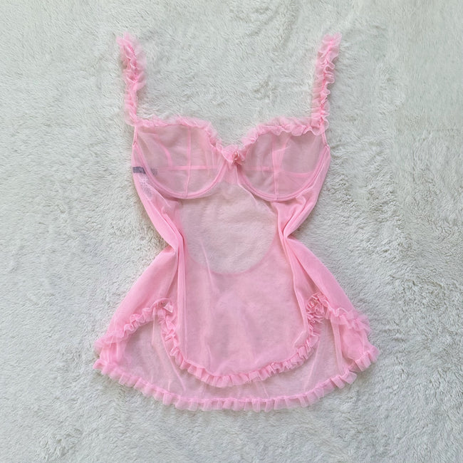 2000's bubble blush babydoll slip dress
