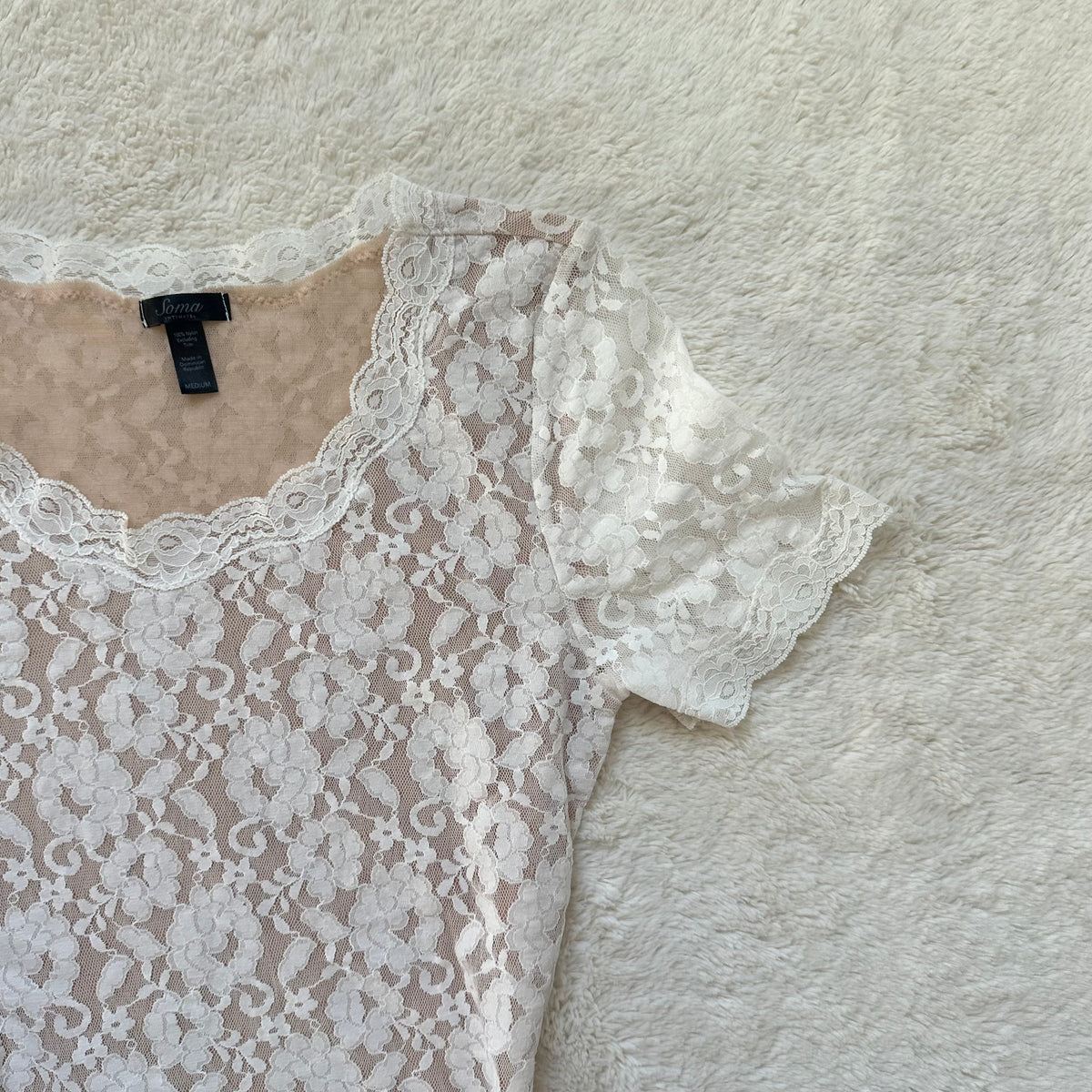 2000's ivory flora blouse