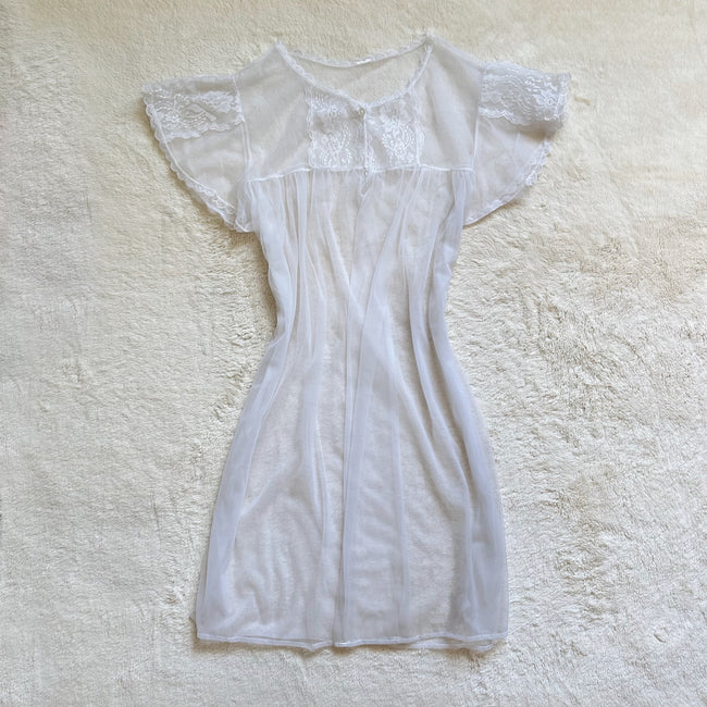 1980's halo lace peignoir