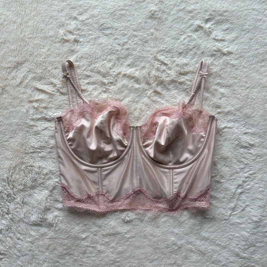 2019 cream + pink longline balconette bra