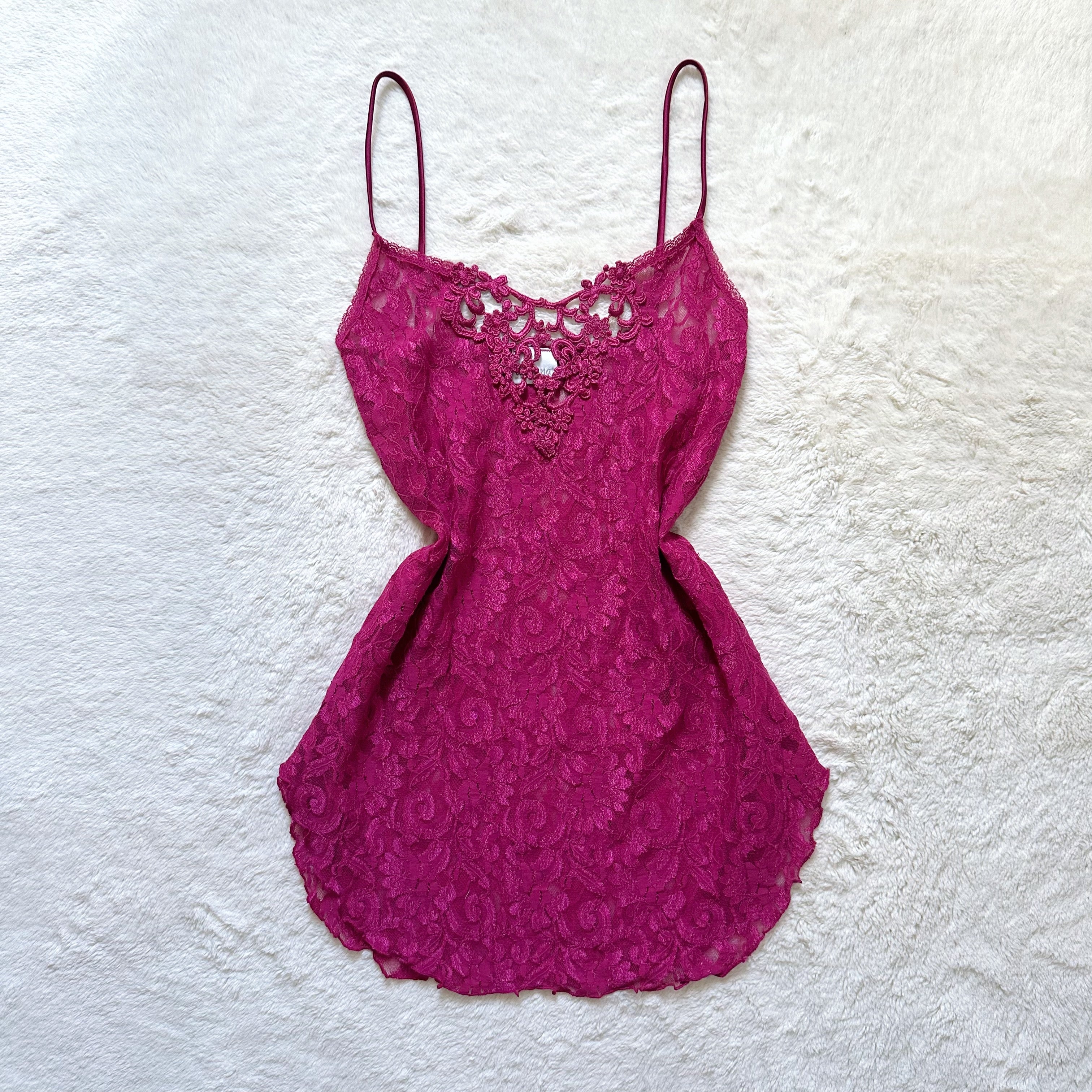 1990's fuchsia dream slip dress