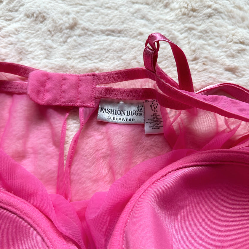 2000's coquette blossom babydoll slip dress