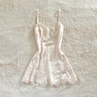 1980's ivory flora slip dress