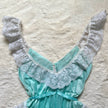 1980's aqua ruffle teddy