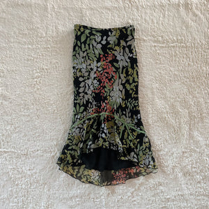 2000's fallen garden midi skirt - 100% silk
