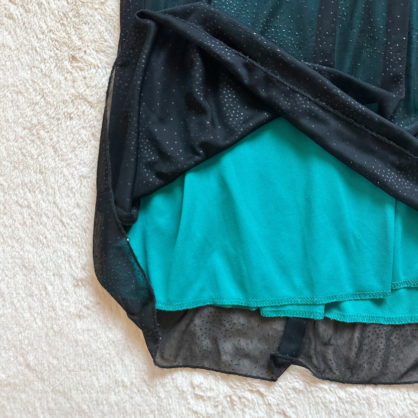 1990's emerald glow gown