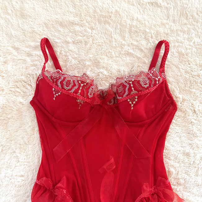 2000's regal ruby bustier set