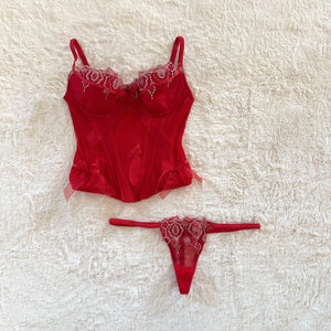 2000's regal ruby bustier set