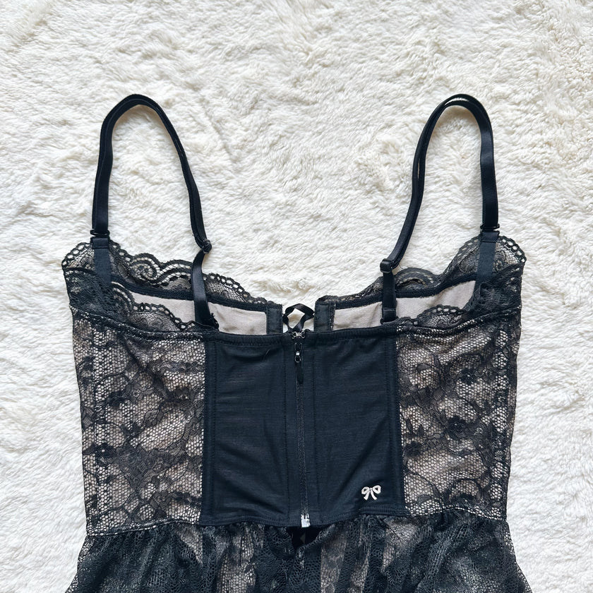 2003 ribbon noir corset