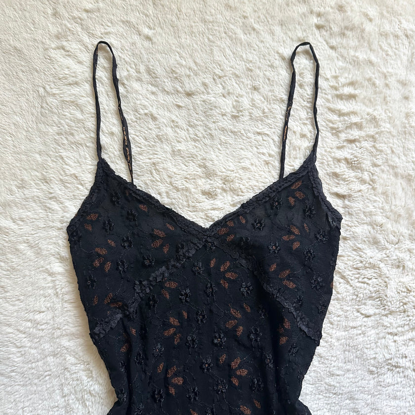 1990's shadow bloom slip dress