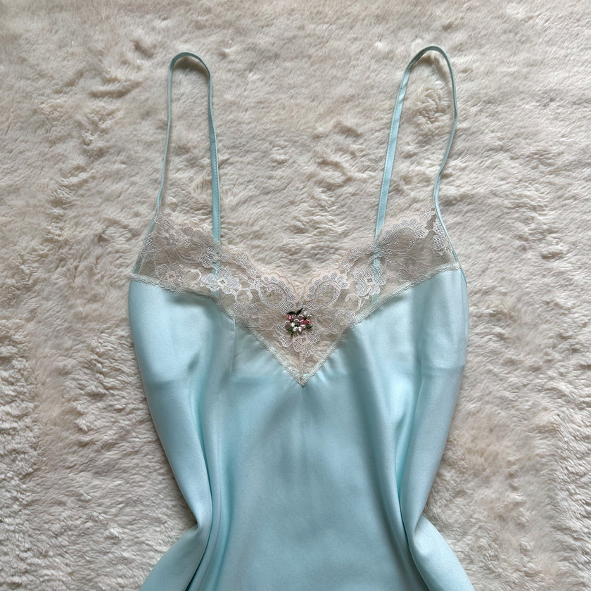 1980's mist petaline slip dress