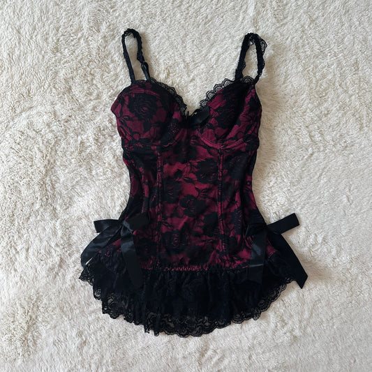2000's merlot noir bustier