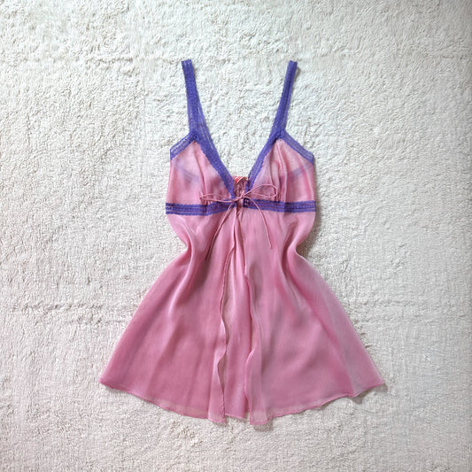 2000's persian pink + purple split front slip