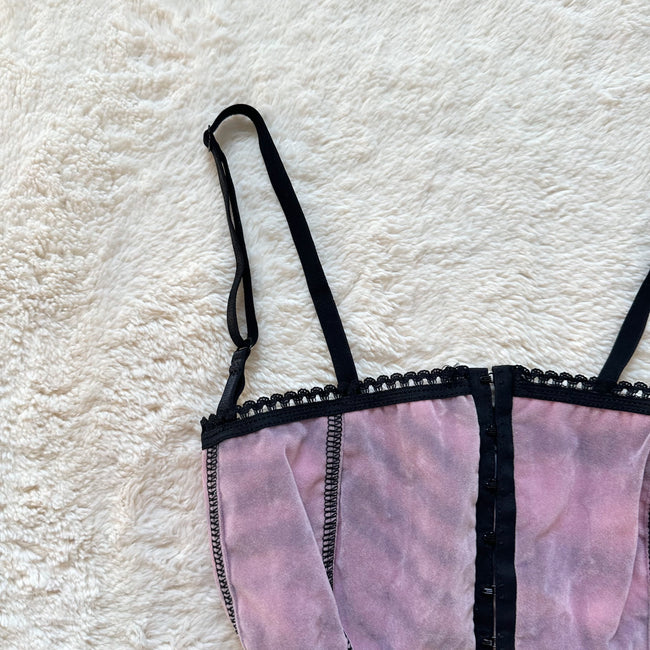 2000's velvet burnout corset