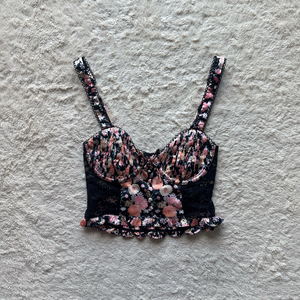contemporary gardenia noir longline bra