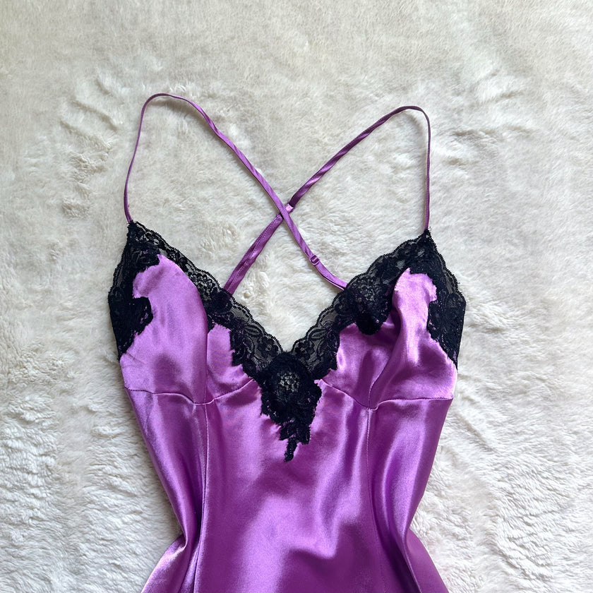 2000's orchid kiss slip dress